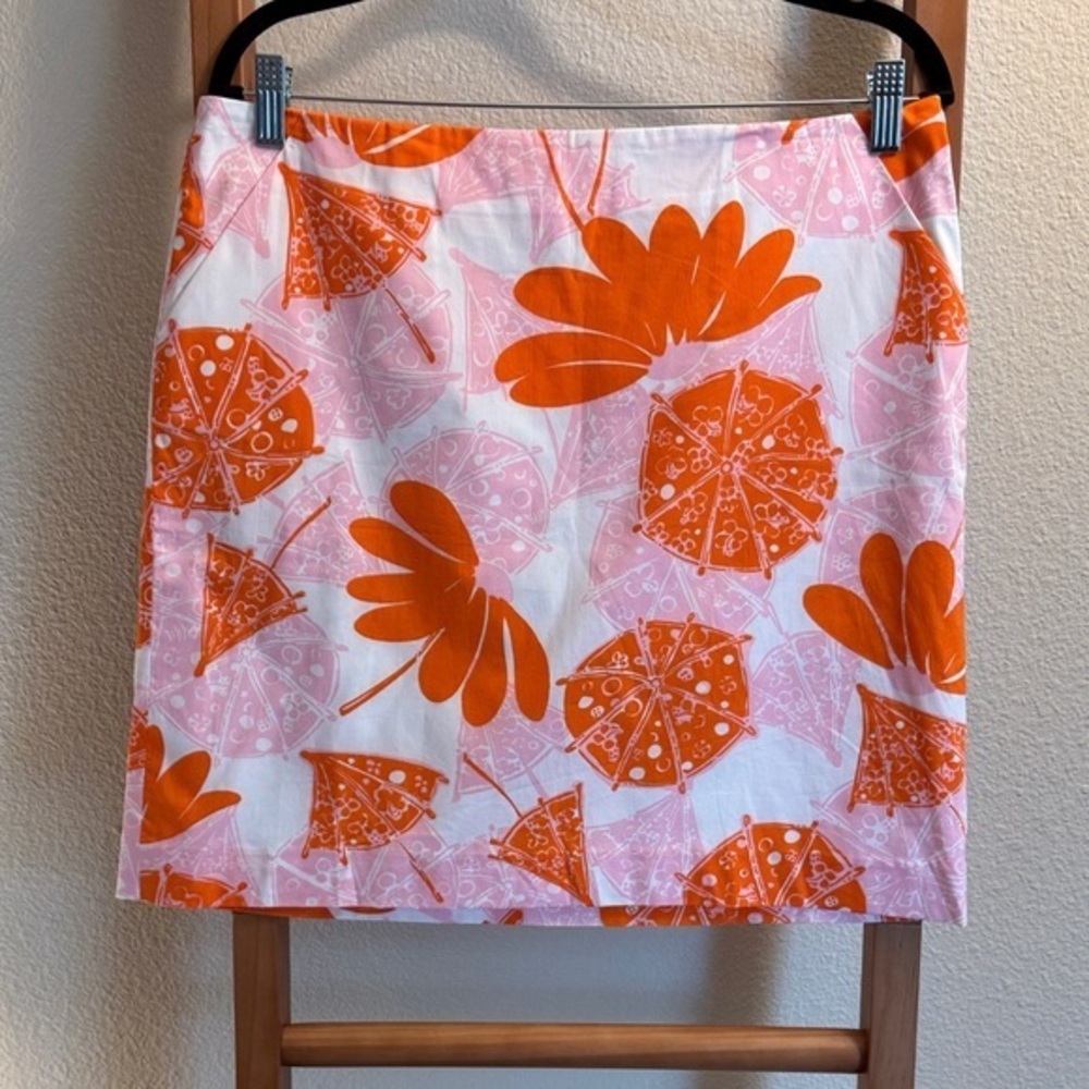 Lilly Pulitzer Floral Orange and Pink Women's Skirt